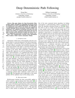 Deep Deterministic Path Following