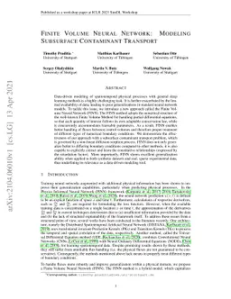 Finite Volume Neural Network: Modeling Subsurface Contaminant Transport