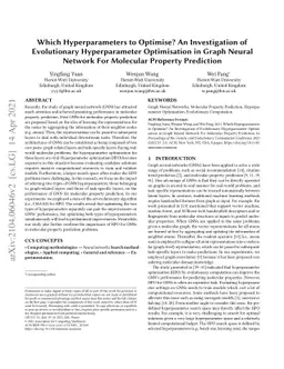 Which Hyperparameters to Optimise? An Investigation of Evolutionary
  Hyperparameter Optimisation in Graph Neural Network For Molecular Property
  Prediction