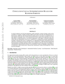 Conclusive Local Interpretation Rules for Random Forests