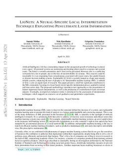LioNets: A Neural-Specific Local Interpretation Technique Exploiting
  Penultimate Layer Information