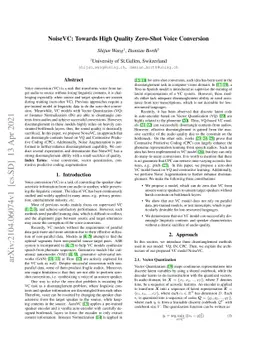 NoiseVC: Towards High Quality Zero-Shot Voice Conversion