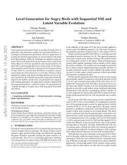 Level Generation for Angry Birds with Sequential VAE and Latent Variable
  Evolution