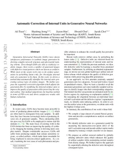 Automatic Correction of Internal Units in Generative Neural Networks