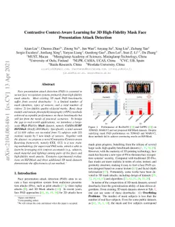 Contrastive Context-Aware Learning for 3D High-Fidelity Mask Face
  Presentation Attack Detection
