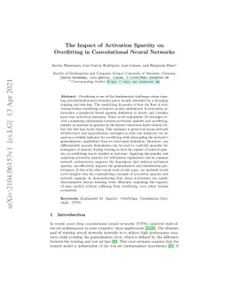 The Impact of Activation Sparsity on Overfitting in Convolutional Neural
  Networks