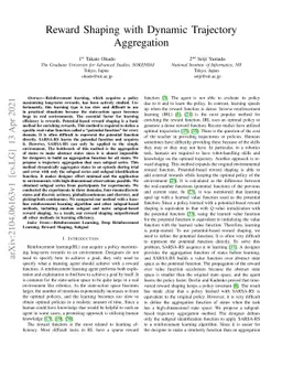 Reward Shaping with Dynamic Trajectory Aggregation