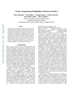 On the Computational Intelligibility of Boolean Classifiers