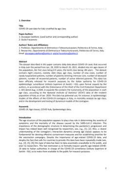 COVID-19 case data for Italy stratified by age class