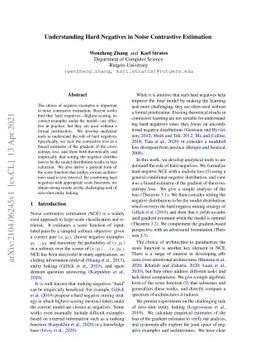 Understanding Hard Negatives in Noise Contrastive Estimation