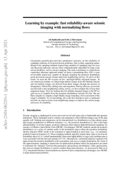 Learning by example: fast reliability-aware seismic imaging with
  normalizing flows