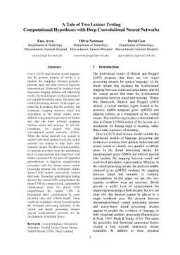 A Tale of Two Lexica Testing Computational Hypotheses with Deep
  Convolutional Neural Networks