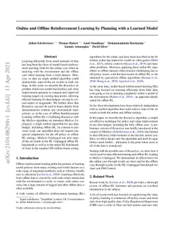 Online and Offline Reinforcement Learning by Planning with a Learned
  Model