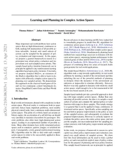 Learning and Planning in Complex Action Spaces