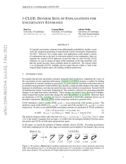 δ-CLUE: Diverse Sets of Explanations for Uncertainty Estimates