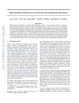 GPU Semiring Primitives for Sparse Neighborhood Methods