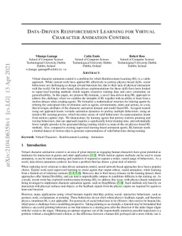 Data-Driven Reinforcement Learning for Virtual Character Animation
  Control