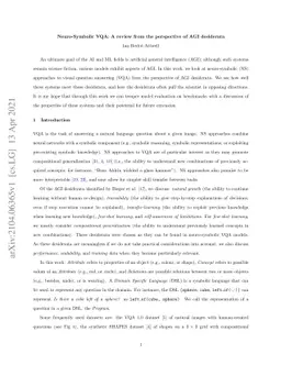 Neuro-Symbolic VQA: A review from the perspective of AGI desiderata