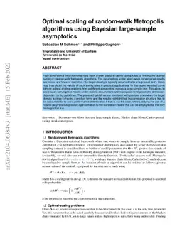 Optimal scaling of random-walk Metropolis algorithms using Bayesian
  large-sample asymptotics