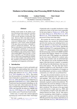 Mediators in Determining what Processing BERT Performs First