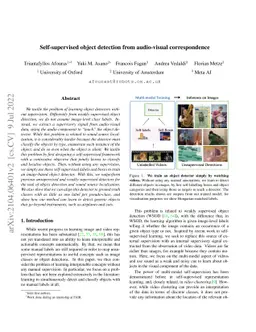 Self-supervised object detection from audio-visual correspondence