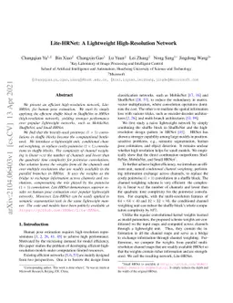 Lite-HRNet: A Lightweight High-Resolution Network