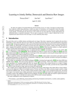 Learning to Jointly Deblur, Demosaick and Denoise Raw Images