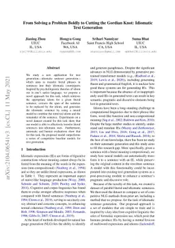 From Solving a Problem Boldly to Cutting the Gordian Knot: Idiomatic
  Text Generation