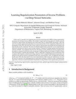 Learning Regularization Parameters of Inverse Problems via Deep Neural
  Networks