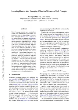 Learning How to Ask: Querying LMs with Mixtures of Soft Prompts