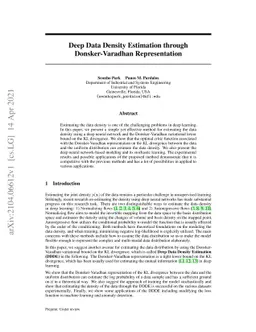 Deep Data Density Estimation through Donsker-Varadhan Representation