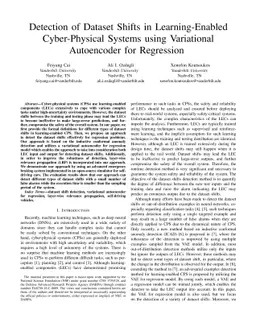 Detection of Dataset Shifts in Learning-Enabled Cyber-Physical Systems
  using Variational Autoencoder for Regression