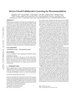 Device-Cloud Collaborative Learning for Recommendation