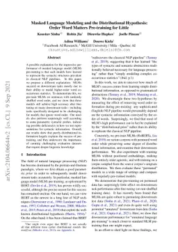 Masked Language Modeling and the Distributional Hypothesis: Order Word
  Matters Pre-training for Little