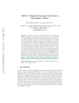 ADNet: Temporal Anomaly Detection in Surveillance Videos