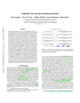 NAREOR: The Narrative Reordering Problem