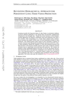 Revisiting Hierarchical Approach for Persistent Long-Term Video
  Prediction