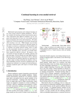 Continual learning in cross-modal retrieval