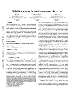 Global Information Guided Video Anomaly Detection