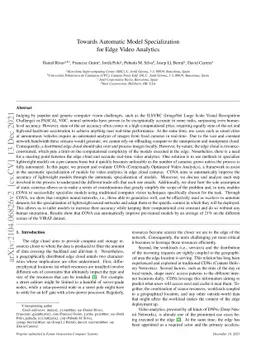 Towards Automatic Model Specialization for Edge Video Analytics