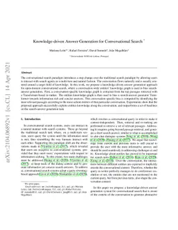 Knowledge-driven Answer Generation for Conversational Search