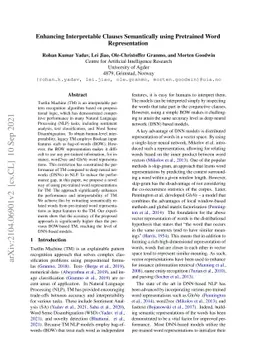 Enhancing Interpretable Clauses Semantically using Pretrained Word
  Representation