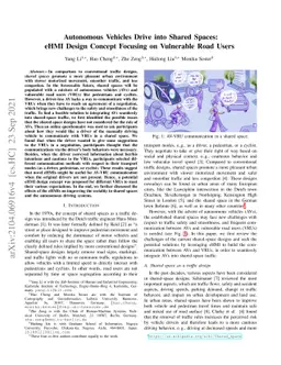 Autonomous Vehicles Drive into Shared Spaces: eHMI Design Concept
  Focusing on Vulnerable Road Users