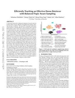 Efficiently Teaching an Effective Dense Retriever with Balanced Topic
  Aware Sampling