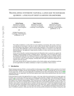 Translating synthetic natural language to database queries: a polyglot
  deep learning framework