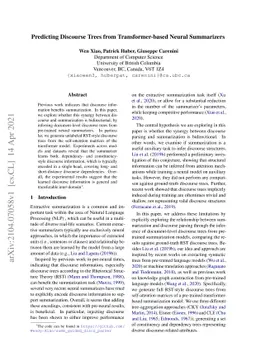 Predicting Discourse Trees from Transformer-based Neural Summarizers