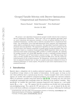 Grouped Variable Selection with Discrete Optimization: Computational and
  Statistical Perspectives