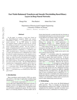 Fast Walsh-Hadamard Transform and Smooth-Thresholding Based Binary
  Layers in Deep Neural Networks
