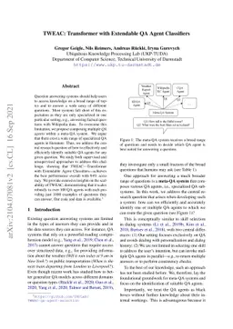 TWEAC: Transformer with Extendable QA Agent Classifiers