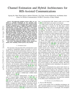 Channel Estimation and Hybrid Architectures for RIS-Assisted
  Communications